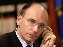 Il Presidente del Consiglio Enrico Letta